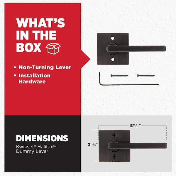 Kwikset Halifax Square Venetian Bronze Half-Dummy Door Handle