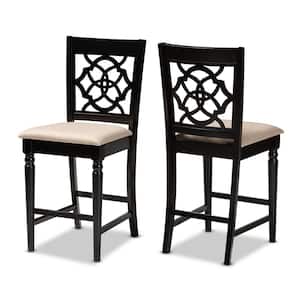 Arden 43 in. Sand and Espresso Counter Stool (Set of 2)