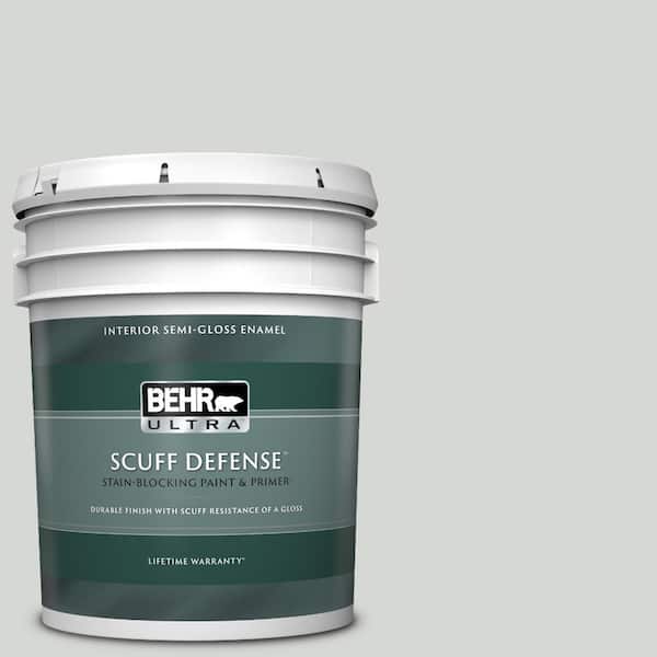 BEHR ULTRA 5 gal. #PPU25-13 Misty Coast Extra Durable Semi-Gloss Enamel Interior Paint & Primer