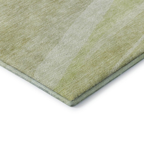 Mayfield Premium Machine Washable Abstract AMF1099 Aloe 8 ft. x 10 ft. Area Rug