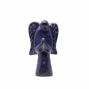 Dark Purple Soapstone Angel Sculpture