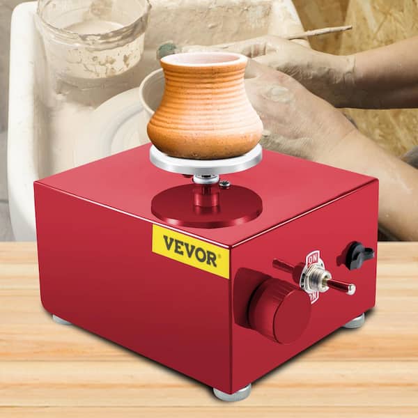 VEVOR 30-Watt Red Mini Electric Adjustable Speed Electric DIY Clay Tool  3-Turntables Trays 16-Pieces Tools for Ceramic Work XTXTYLP22110VH1YJV1 -  The Home Depot