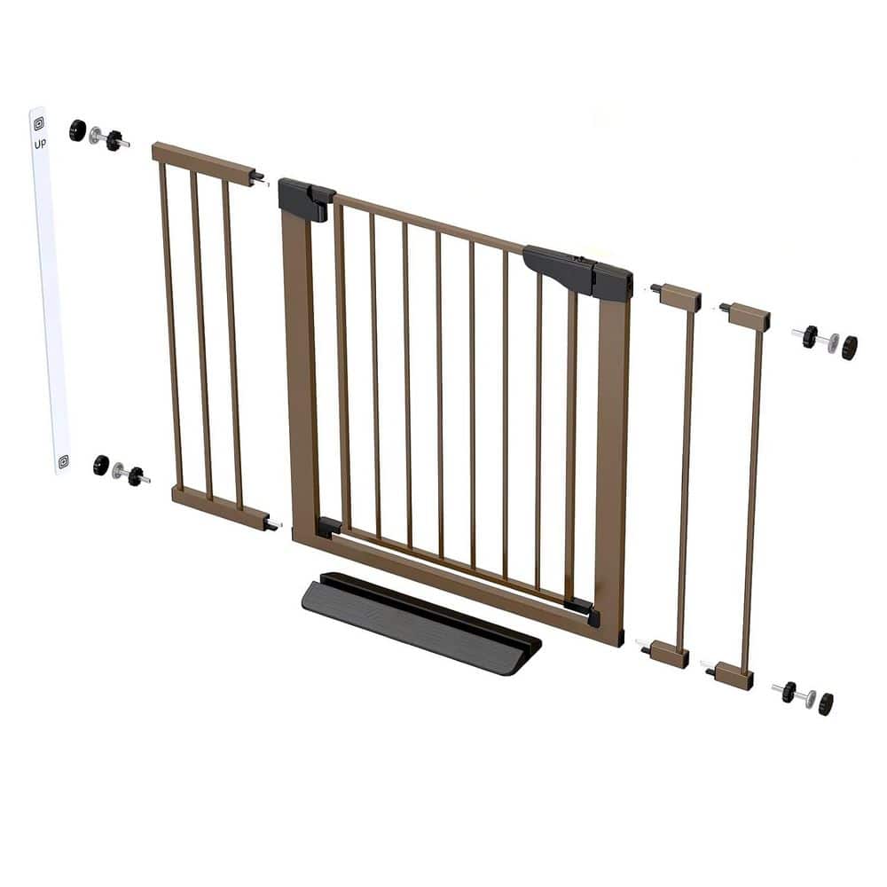 Baby Gate 30.5 Inch Height x 29.7-46 Inch Width Steel Auto Close Safety Gate for Stairs and Doorways Brown price history on PriceWatchPro