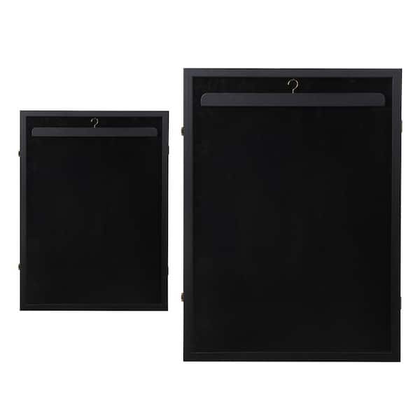 Clihome (Set of 2) Black Picture Frame Jersey Framed Display for Baseball Basketball Football Shirt