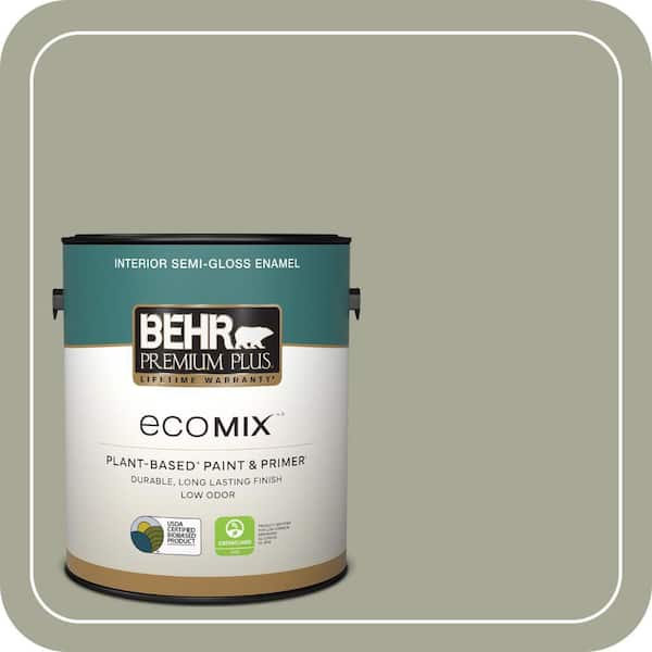 1 gal. #PPU10-16 Simply Sage Semi-Gloss Enamel EcoMix Plant-Based Interior Paint & Primer