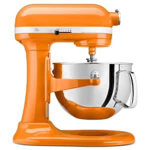 Professional 600 Series 6 Qt. 10-Speed Tangerine Stand Mixer with Flat Beater, Wire Whip and Dough Hook Attachments