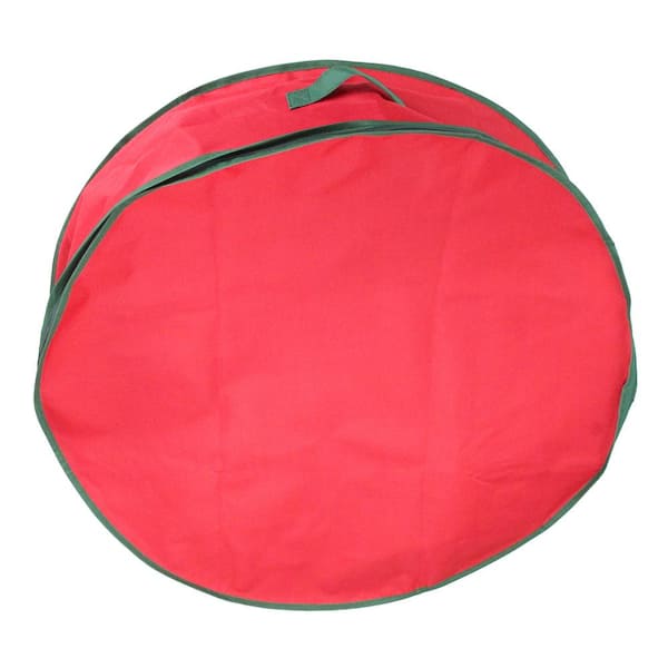 Northlight 24 in. Artificial Red and Green Christmas Wreath Storage Bag