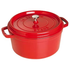 Cast Iron 7-qt. Round Cast Iron Dutch Oven in Cherry with Lid