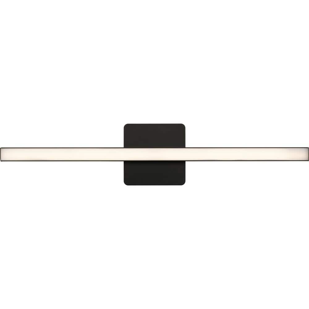 Matte Black 24" LED Linear Vanity Light with Acrylic Shade