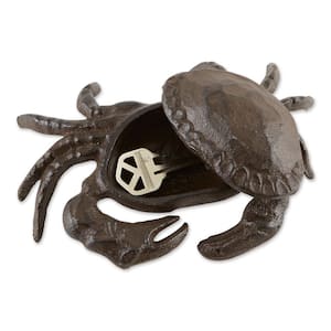 6.25 in. x 4.37 in. x 2.25 in. Secure Cast Iron Crab Secret Key Holder