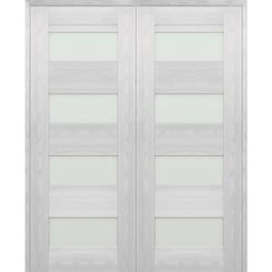 Vona 07-08 60 in. x 96 in. Both Active 4-Lite Frosted Glass Ribeira Ash Wood Composite Double Prehung Interior Door