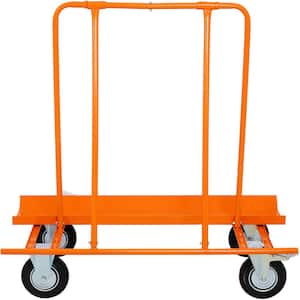 Heavy-Duty Orange Drywall Cart Sheet Cart Panel Dolly with 1800 lbs. Load Capacity, Casters with brake
