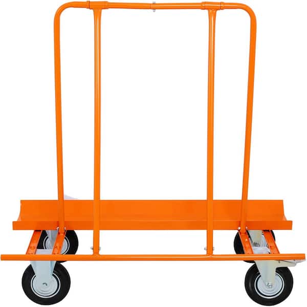 Amucolo Heavy-Duty Orange Drywall Cart Sheet Cart Panel Dolly with 1800 lbs. Load Capacity, Casters with brake
