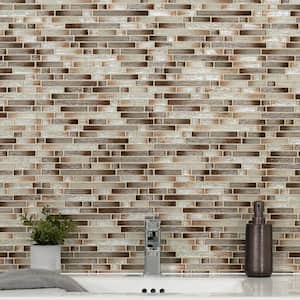 Burnished Sunset Interlocking 12 in. x 12 in. Glossy Glass Metal Look Wall Tile (9.8 sq. ft./Case)