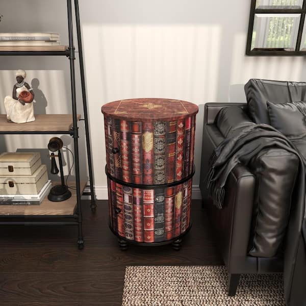 Litton Lane Maroon Wood Traditional Cabinet