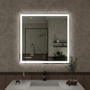 Swarm 36 in. W x 36 in. H Rectangular Frameless Radar LED Wall Bathroom Vanity Mirror