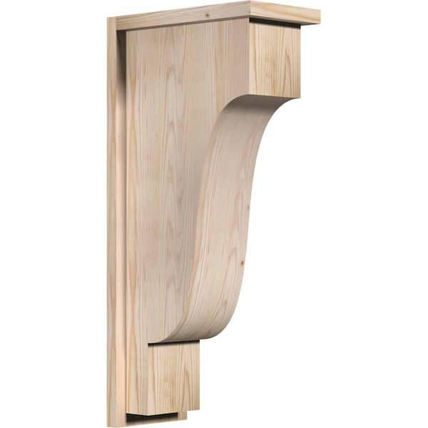 Ekena Millwork 7-1/2 in. x 14 in. x 30 in. Newport Smooth Douglas Fir Corbel with Backplate