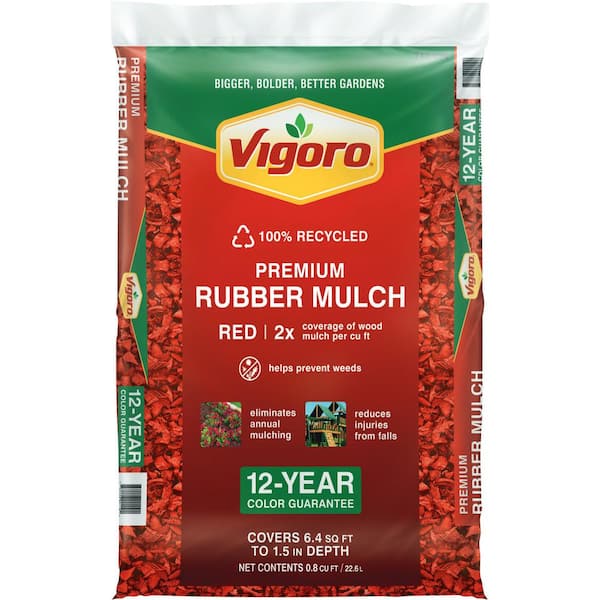 Vigoro 0.8 cu. ft. Red Bagged Recycled Rubber Mulch