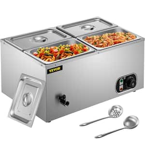 VEVOR 8 Pan x 1/2 GN Bain Marie Food Warmer 88 qt. Food Grade Stainless  Steel Commercial Food Steam Table 1500-Watt BLZBWTC8PB2800001V1 - The Home  Depot