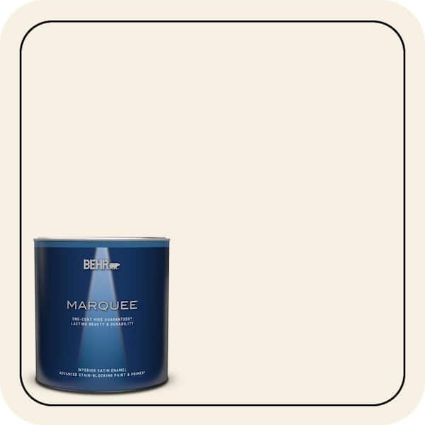 BEHR MARQUEE 1 qt. #ICC-20 Elegant White Satin Enamel Interior Paint & Primer