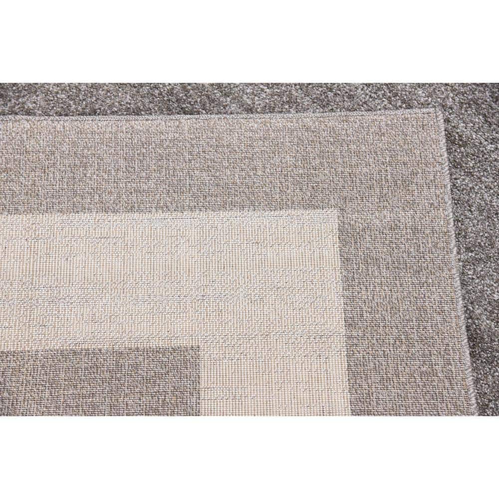 Gray and Ivory Tufted Reversible Synthetic Area Rug 9' x 12'