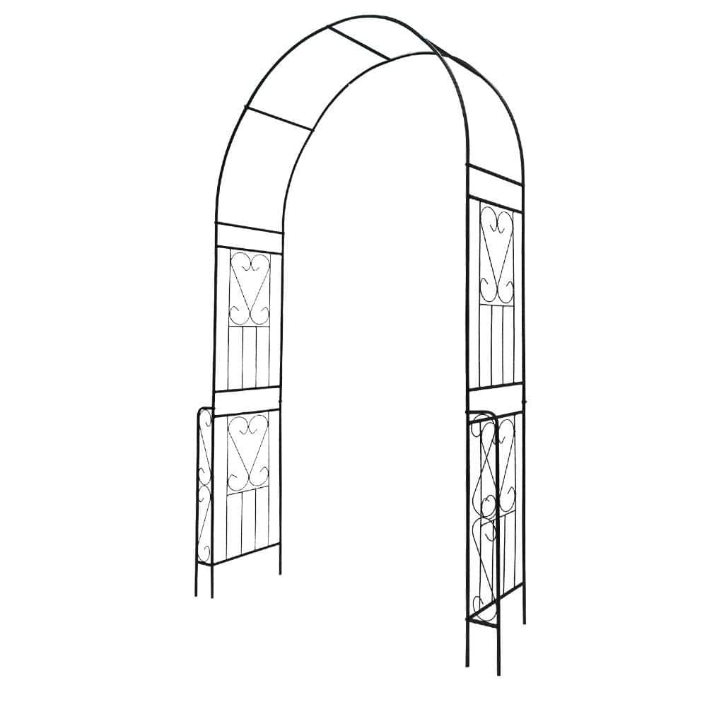Metal Garden Arch W55'' x H94.5'' Garden Arbor Trellis Climbing Plants Support Rose Arch Outdoor Arch price history on PriceWatchPro