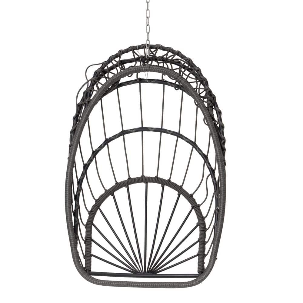 29 in. 1 Person Grey Wicker Porch Swing with Khaki Cushion and Pillow price history on PriceWatchPro