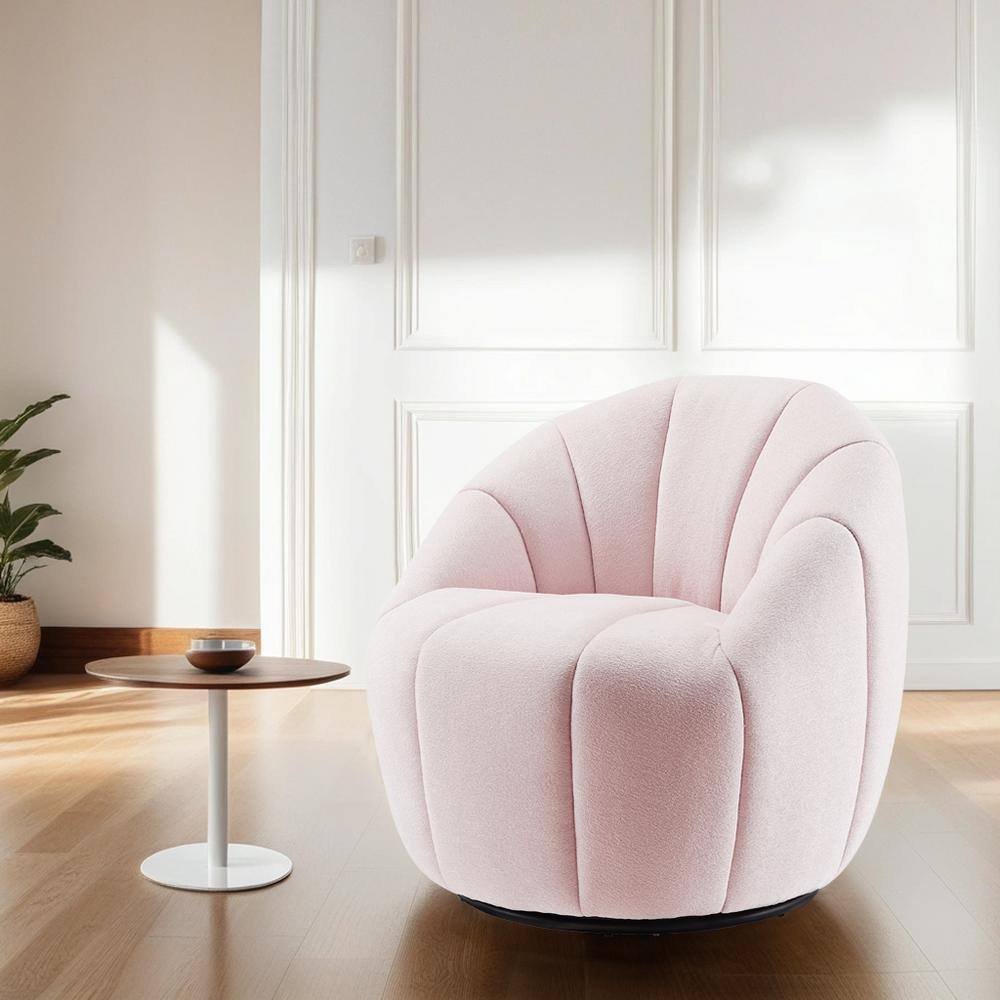 Art Leon Glaucus Swivel Pink Fabric Barrel Chair SF054-1-PI-F - The ...