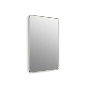 Essential 30 in. W x 45 in. H Rectangular Framed Wall Mount Bathroom Vanity Mirror in Brushed Nickel