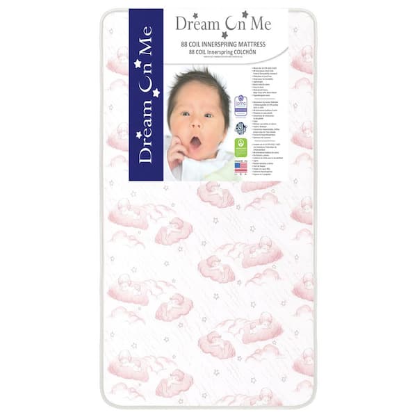 Dream On Me Sweet Dreams 6, 88 Coil Pink Spring Crib and Toddler Bed Mattress