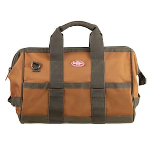 Gatemouth 16 in. Tool Bag in Brown and Green with 16 Pockets