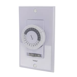 120-Volt 24-Hour 20 Amp Electromechanical 24 ON/OFF MAX In-Wall Time Switch, White