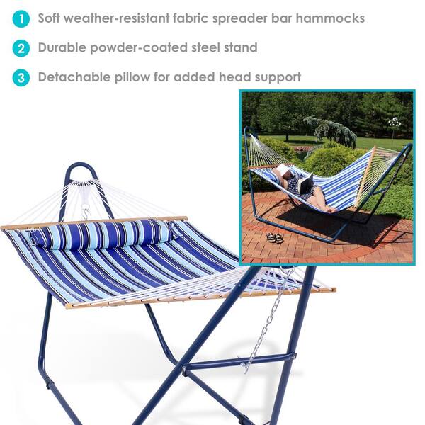 hamachan_dayo　0331 Sunnydaze 11-3/4 ft. Quilted 2-Person Hammock with Multi-Use