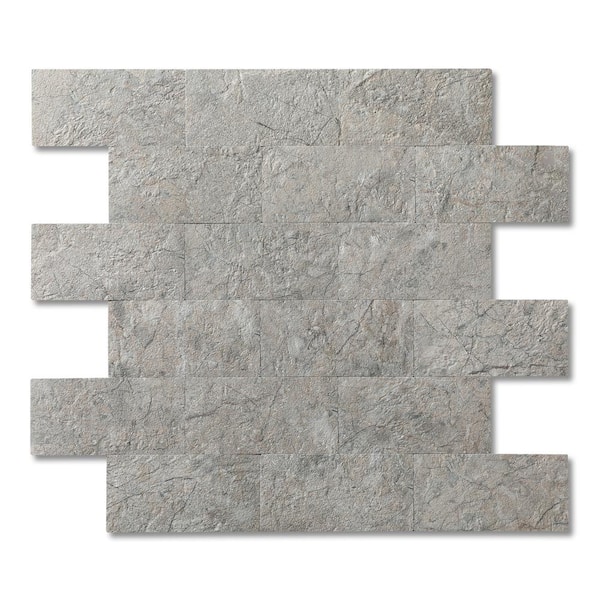 Yipscazo Subway Collection Concrete Grey 12 in. x 12 in. PVC Peel and Stick Tile (5 sq. ft./5 Sheets-Pack)