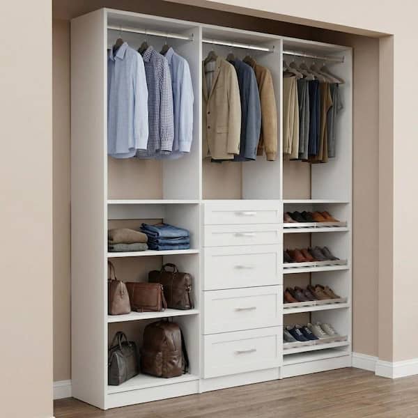 MODULAR CLOSETS Alto Collection 93 in. W White Wall Mounted Shaker