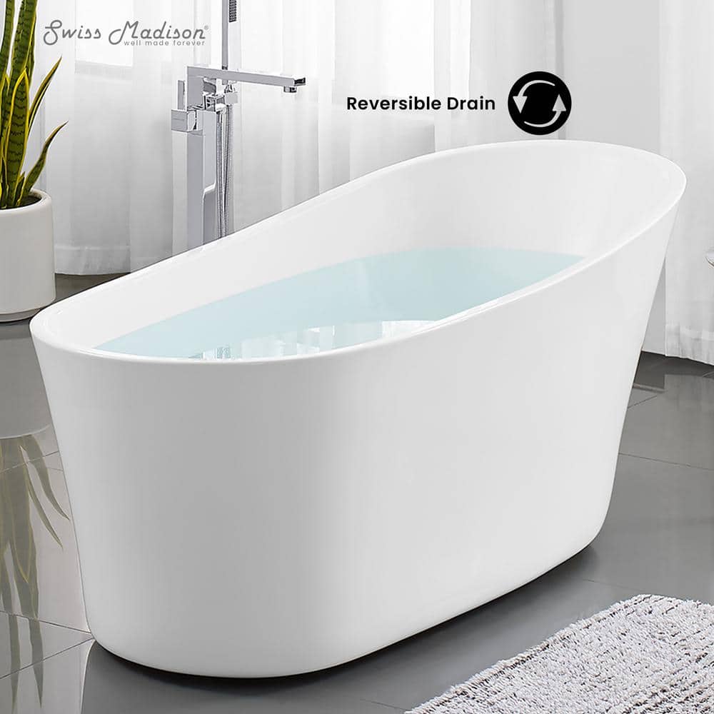 Sublime 67" White Acrylic Freestanding Soaking Bathtub