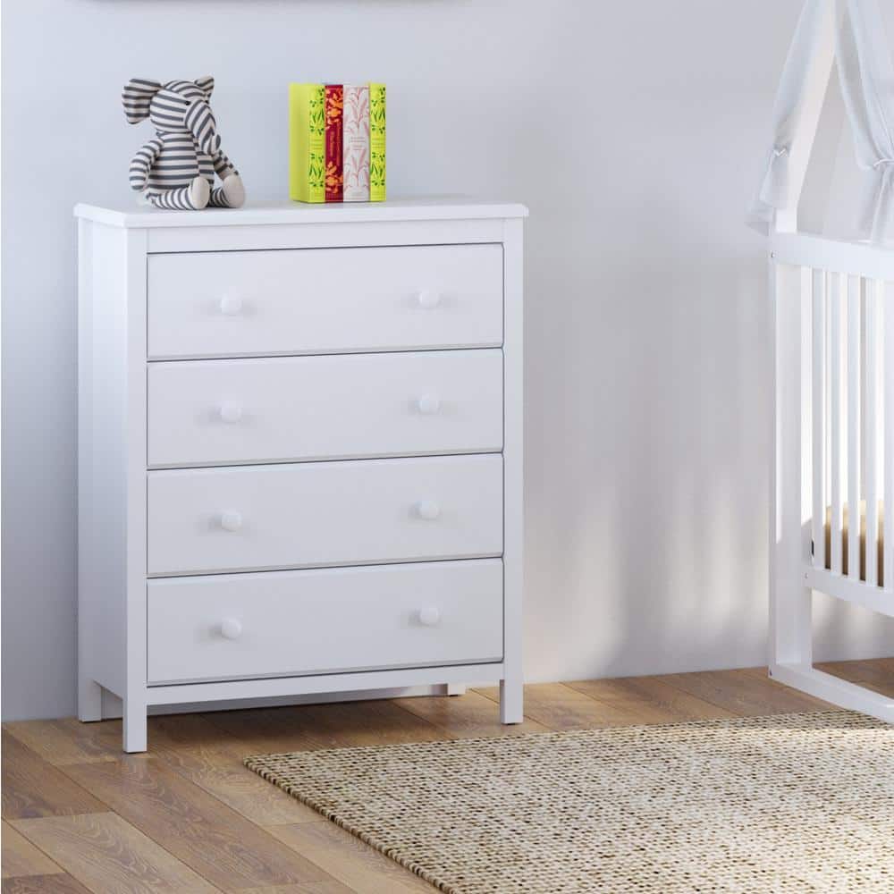 Storkcraft Alpine 4-Drawer White Nursery Dresser, GREENGUARD Certified