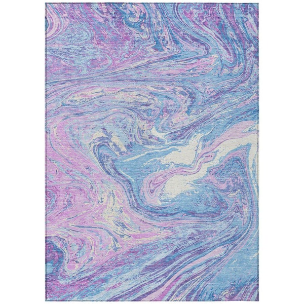 Chantille Machine Washable Indoor/Outdoor Abstract ACN1061 Sky 9 ft. x 12 ft. Area Rug