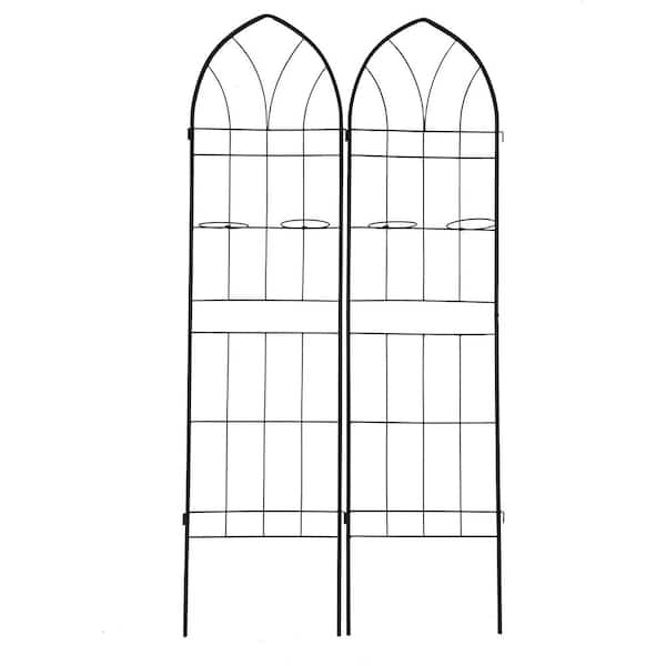 ECOCHIC SPACES INC Urban Majesty 78.7 in. Iron Lattice Trellis for Climbing Plants-Grand Garden Support with Rust-Resistant Durability