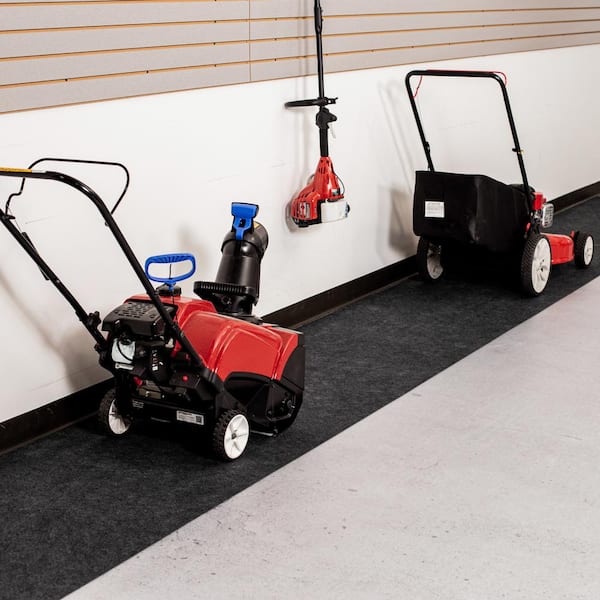 Drip and Dry Absorbent Textured 2.5 ft. W x 17 ft. L Grey Commercial Vinyl Garage Flooring Runner