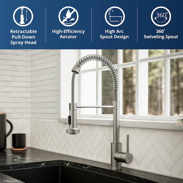 Karran Kadira Single Handle Pull-Down Sprayer Kitchen Faucet in