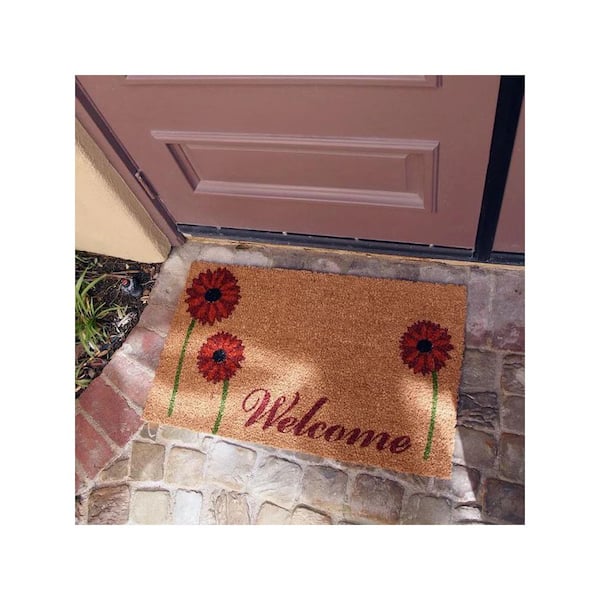 Field of Red Daisies 18 in. X 30 in. Welcome Flower Mat