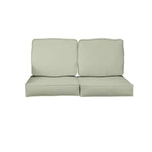 27 in. x 23 in. x 5 in. (4-Piece) Deep Seating Outdoor Loveseat Cushion in Sunbrella Revive Stem