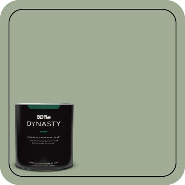 BEHR DYNASTY 1 qt. #S390-4 Roof Top Garden One-Coat Hide Semi-Gloss Enamel Interior Stain-Blocking Paint and Primer