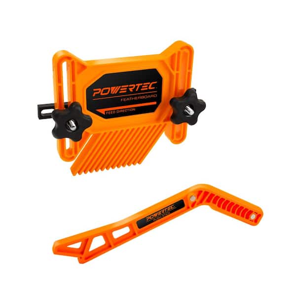 ‎POWERTEC Universal Featherboard Woodworking Safety Kit with Deluxe Magnetic Push Stick for Table Saws, Router Tables (2-Pack)