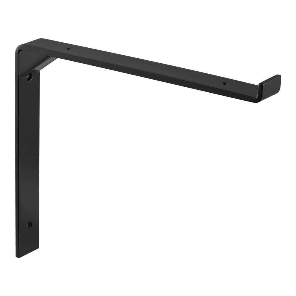 Everbilt Deco 12 in. Black L Bracket 46432PKLHD - The Home Depot