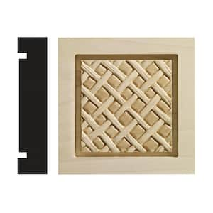 Loose Weave Collection 1-3/16 in. x 5-1/2 in. x 5-1/2 in. White Hardwood Casing Door and Window Corner Block Moulding