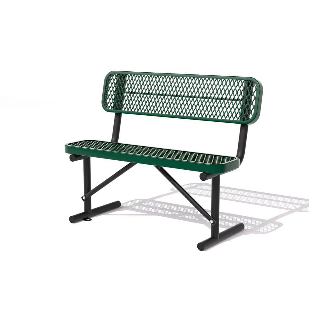 48 in. 2-Person Green Thermoplastic Coated Metal Outdoor Garden Bench Park Bench, Picnic Bench, Commercial-Grade Seating price history on PriceWatchPro