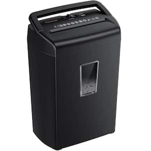 10-Sheet Cross Cut Paper, Credit Card, Staple, Clip Shredder with 5.5 Gal. Wastebasket and Transparent Window in Black
