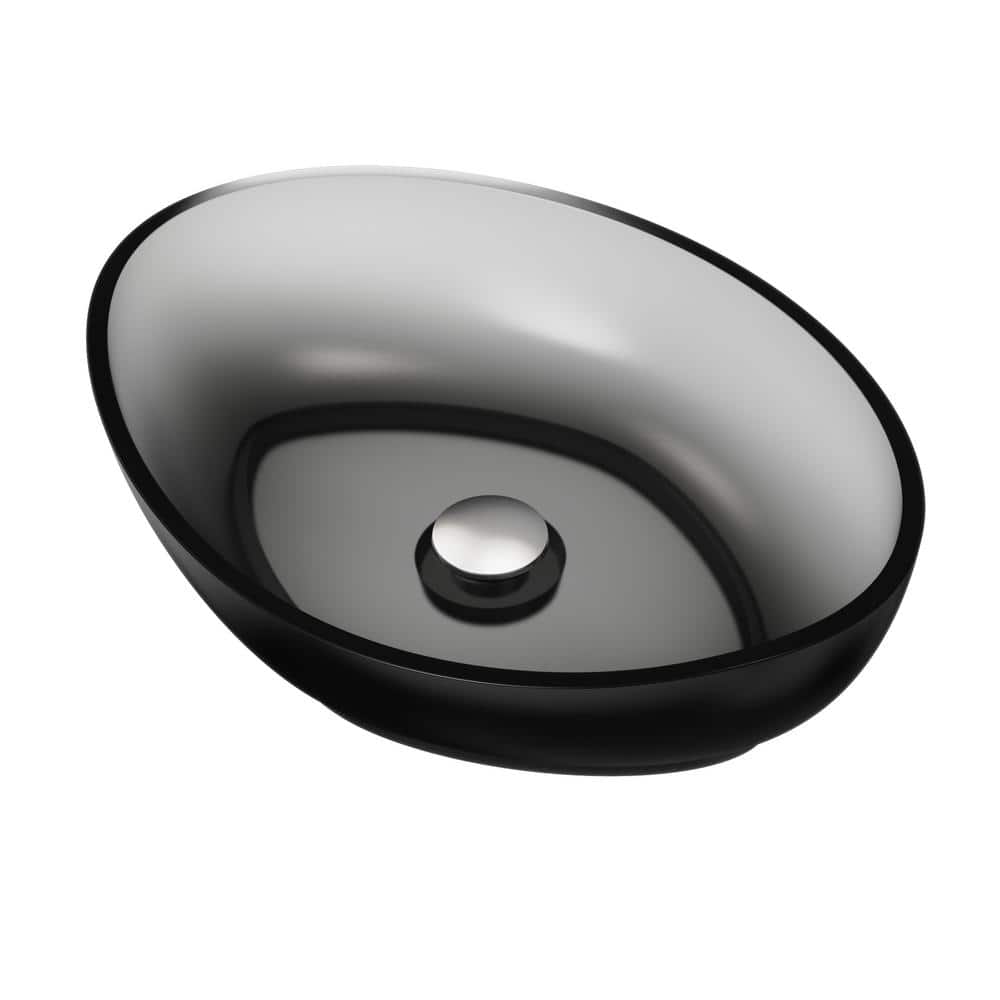 Black Ash Solid Surface Oval Vessel Sink